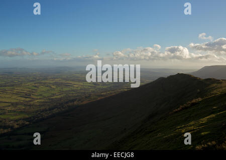 Katzenauge zurück in die schwarzen Berge, Brecon Beacons, Wales/England Boarder, UK, EU Grat. Stockfoto