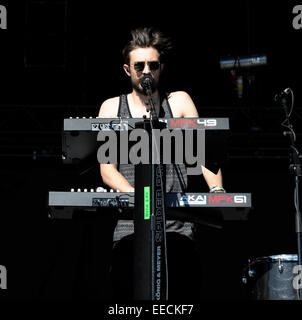 Bastille Höchstleistungen T im Park 2014 Featuring: Bastille wo: Kinross, Großbritannien: 11. Juli 2014 Stockfoto