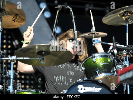 Bastille Höchstleistungen T im Park 2014 Featuring: Bastille wo: Kinross, Großbritannien: 11. Juli 2014 Stockfoto