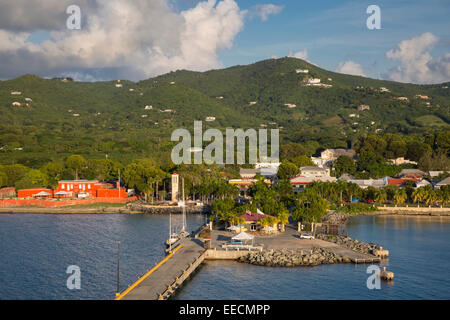 Dock und Port-Bereich in Frederiksted, Saint Croix, Amerikanische Jungferninseln Stockfoto