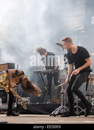 NOS lebendig (Optimus Alive) Festival 2014 - Tag 1 - Performances mit: Dan Reynolds, Daniel Wayne Predigt, Ryan Walker wo: Lissabon, Portugal bei: 10. Juli 2014 Stockfoto