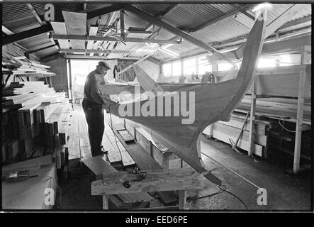 Traditionellen Bootsbauer in Shetland. Stockfoto