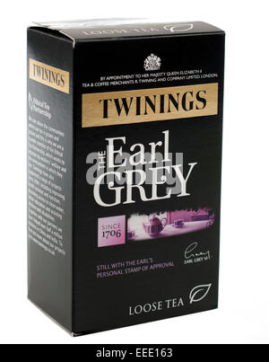 Die Box von Twinings Earl Grey Tee lose Blatt Stockfoto