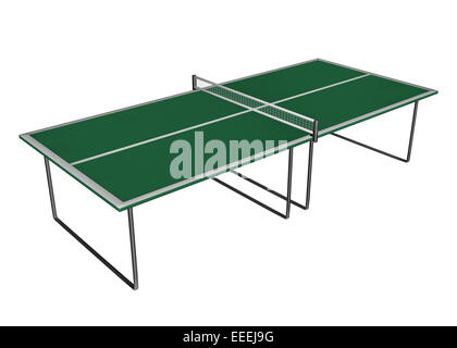 Tennis oder Tischtennis Tisch isoliert in weißem Hintergrund - 3D render Stockfoto