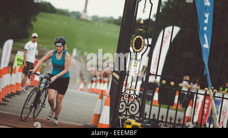 Jährliche triathlon bei Blenheim Palace, 2014. Stockfoto