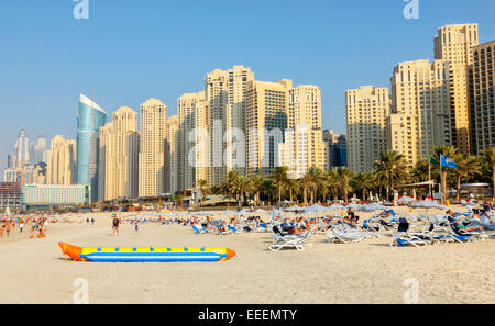 Strände von Dubai. Jumeirah Beach Residence Stockfoto