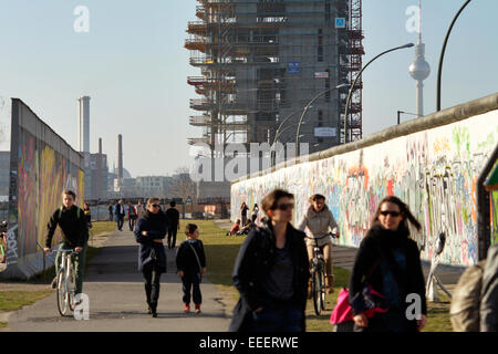 Berlin, Deutschland, Ort auf der East Side Gallery in der Muehlenstrasse Stockfoto