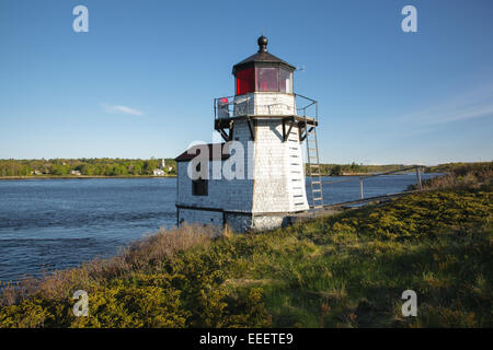 Eichhörnchen Punktlicht auf Arrowsic Insel im Arrowsic, Maine. Dieses Licht befindet sich auf der Kennebec River Stockfoto