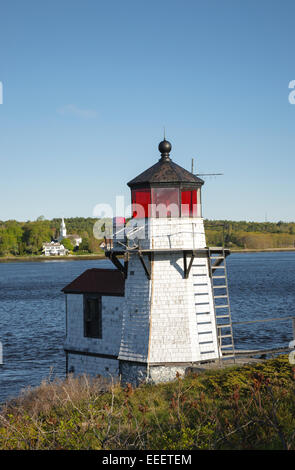 Eichhörnchen Punktlicht auf Arrowsic Insel im Arrowsic, Maine. Dieses Licht befindet sich auf der Kennebec River Stockfoto