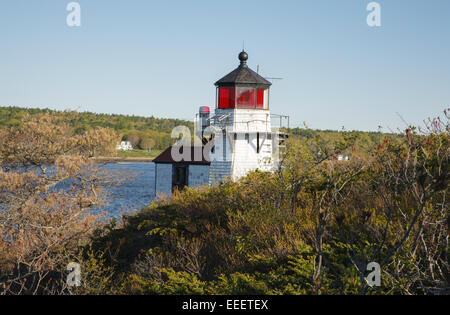 Eichhörnchen Punktlicht auf Arrowsic Insel im Arrowsic, Maine. Dieses Licht befindet sich auf der Kennebec River Stockfoto