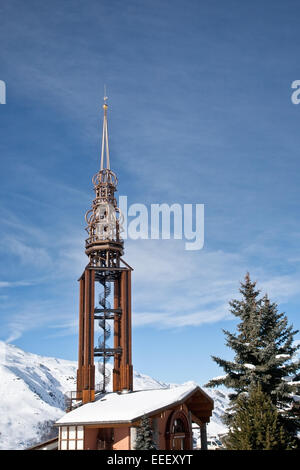 Französische Kapelle in Les Menuires, Alpen, Frankreich Stockfoto