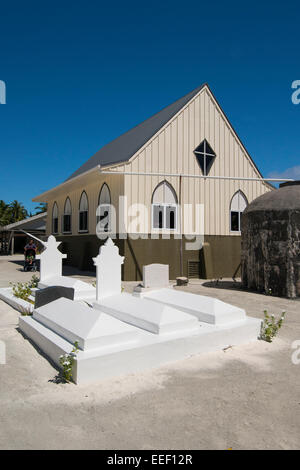 Cook-Inseln. Palmerston Insel. Aktuelle Bevölkerung von 62 Menschen, die die Insel zu besitzen. Stockfoto