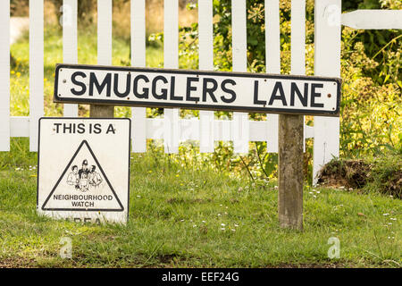 Schmuggler-Lane - Straße / Straßenname. Stockfoto