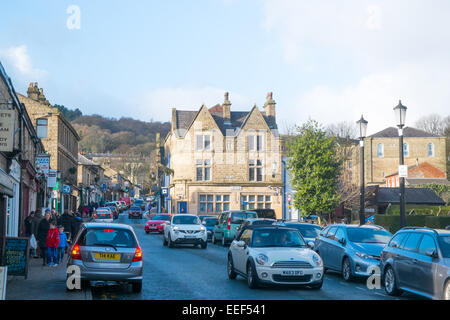 Dorf von Ramsbottom in Lancashire, England an einem sonnigen Wintertag Stockfoto