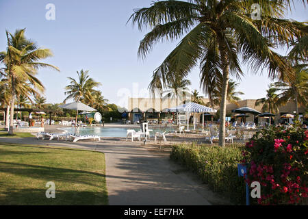 Sultanat Oman Reisen Hotel Al Sawadi Beach Resort Arabische Halbinsel Naher Osten Sultanat Ausflugsziel Sehenswuerdigkeit Touris Stockfoto