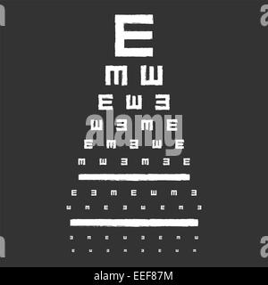 Auge-Anblick-Test-Chart an Tafel Stockfoto