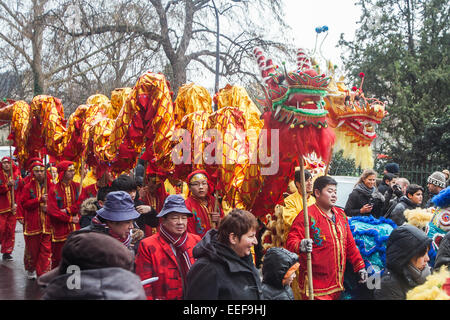 PARIS, Frankreich - 10 Februar: Chinesisches Neujahr Parade gezeigt am 10. Februar 2013 in Paris, Frankreich Stockfoto