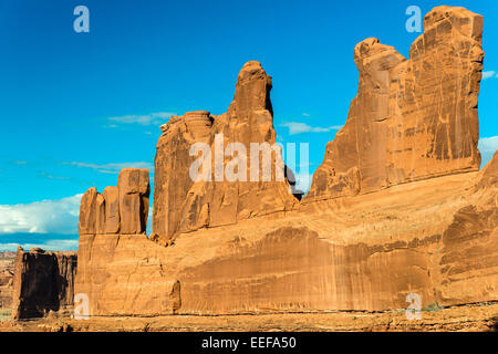 Courthouse Towers, Arches-Nationalpark, Utah, USA Stockfoto