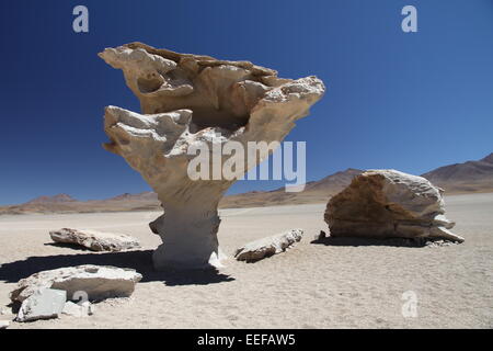 Arbol de Piedra, Salar de Uyuni, Bolivien Stockfoto