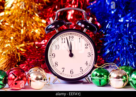 Uhr zum neuen Jahr. Stockfoto