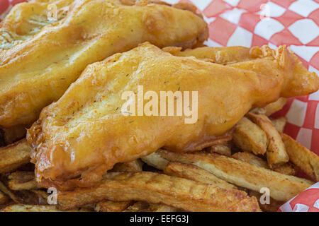 Restaurant deep fried Fish &amp; Chips. Stockfoto