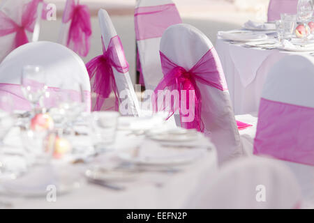 Hochzeit Empfang Dekoration und Tisch-setup Stockfoto