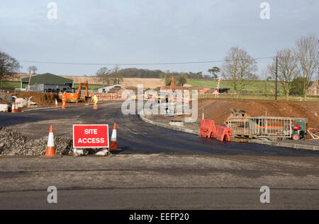 Ein Dorf in Somerset in der Nähe von der Website von Hinkley Point C Kernenergie Station Cannington. Die neue Umgehungsstraße Stockfoto