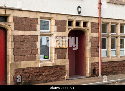 Ein Dorf in Somerset in der Nähe von der Website von Hinkley Point C Kernenergie Station Cannington. Cannington Dorfhalle Stockfoto