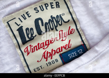Weiße Jeans Größe 12 Damen Leben Sie Super Lee Cooper Vintage Style Bekleidung Est 1908 label Stockfoto