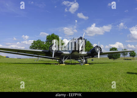 Historisches Flugzeug Junkers JU 52, BJ. 1937, per Flughafen München II, München, Bayern, Deutschland, historische Aircr Stockfoto