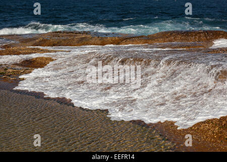 Einen Ausschnitt aus einem Rockpool treffen den Ozean in Sydney, Australien Stockfoto