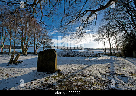 4000 Jahre alten prähistorischen Beerdigung Cairns von Bulnuaran von Schloten, in der Nähe von Culloden, Inverness. Schottland.  SCO 9423. Stockfoto