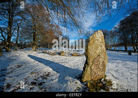 4000 Jahre alten prähistorischen Beerdigung Cairns von Bulnuaran von Schloten, in der Nähe von Culloden, Inverness. Schottland.  SCO 9426. Stockfoto