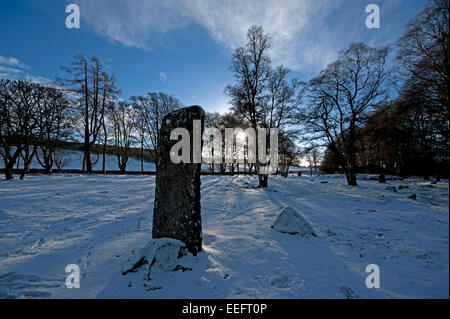 4000 Jahre alten prähistorischen Beerdigung Cairns von Bulnuaran von Schloten, in der Nähe von Culloden, Inverness. Schottland.  SCO 9427. Stockfoto