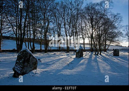 4000 Jahre alten prähistorischen Beerdigung Cairns von Bulnuaran von Schloten, in der Nähe von Culloden, Inverness. Schottland.  SCO 9428 Stockfoto