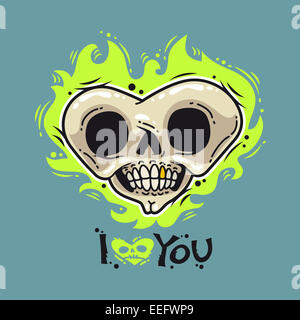 Brennenden Toten Herzen liebt dich Stockfoto