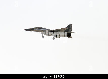 Schönefeld, Deutschland, MiG-29 Kampfflugzeug der polnischen Luftstreitkräfte Stockfoto