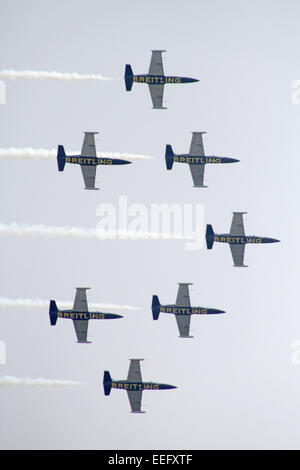 Schönefeld, Deutschland, Kunstflugstaffel der das Breitling Jet Team Stockfoto