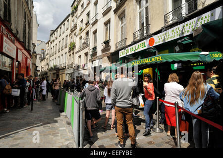 Paris, Marais, Rue de Rosiers, L'as du Fallafel Stockfoto