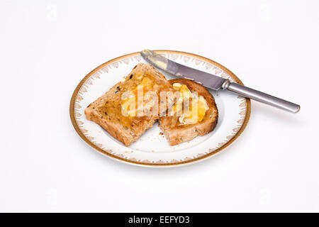 Toast und Marmelade. Stockfoto