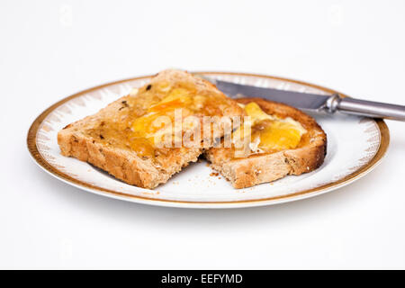 Toast und Marmelade. Stockfoto