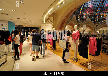 Paris, Galeries Lafayette Stockfoto