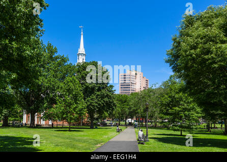 New Haven Green in der Innenstadt von New Haven, Connecticut, USA Stockfoto