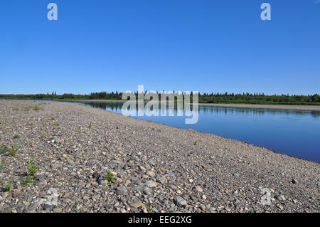 Die polaren Ural, die untere Oberlauf des Flusses Lemva, Republik Komi, Russland. Stockfoto