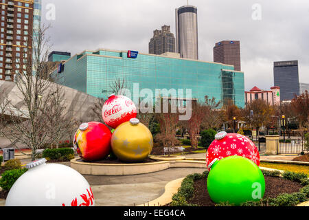 ATLANTA, GA, USA - Dezember 04: The World of Coca-Cola am Pemberton Place ist ein Museum für die Geschichte von Coca-Cola, ein w Stockfoto