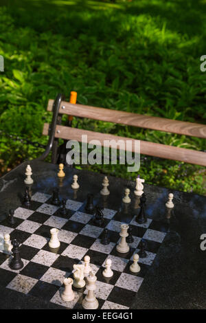 Schach Schachbrett im Washington Square Park Manhattan in New York USA Stockfoto