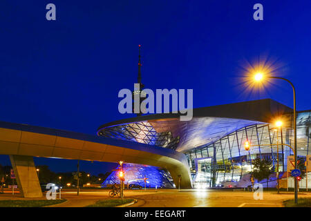 BMW Welt in München bei Nacht, Bayern, Deutschland, Europa, München, BMW, BMW-Welt in München Bei Nacht, Bayern, Deutschland, Europa, Stockfoto