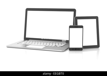 Gadgets wie Laptop, Tablet, Smartphone und smartwatch Stockfoto