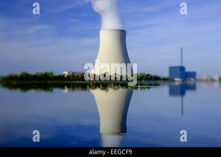 Atomkraftwerk ÖHU Bei Landshut, Bayern, Deutschland, Atomkraftwerk ÖHU in der Nähe von Landshut, Bayern, Deutschland, Nuclear, Power, Pl Stockfoto