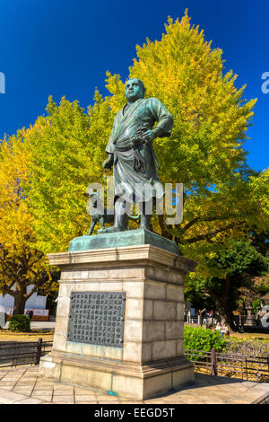 Allgemeine Saigō Takamori Statue im Ueno Park, Tokio, Japan. Stockfoto